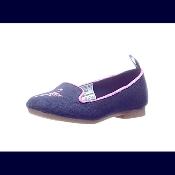 Oshkosh B’Gosh Flats , Navy Blue , Flamingo Pink - Picture 1 of 7